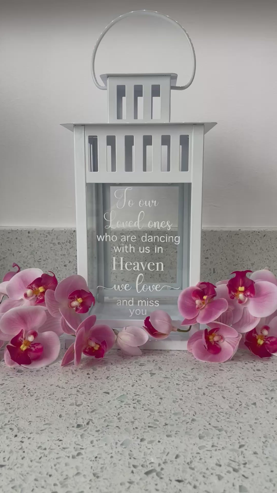 Personalised Memory lantern, Wedding Candle, Centre Piece, To Our Loved Ones