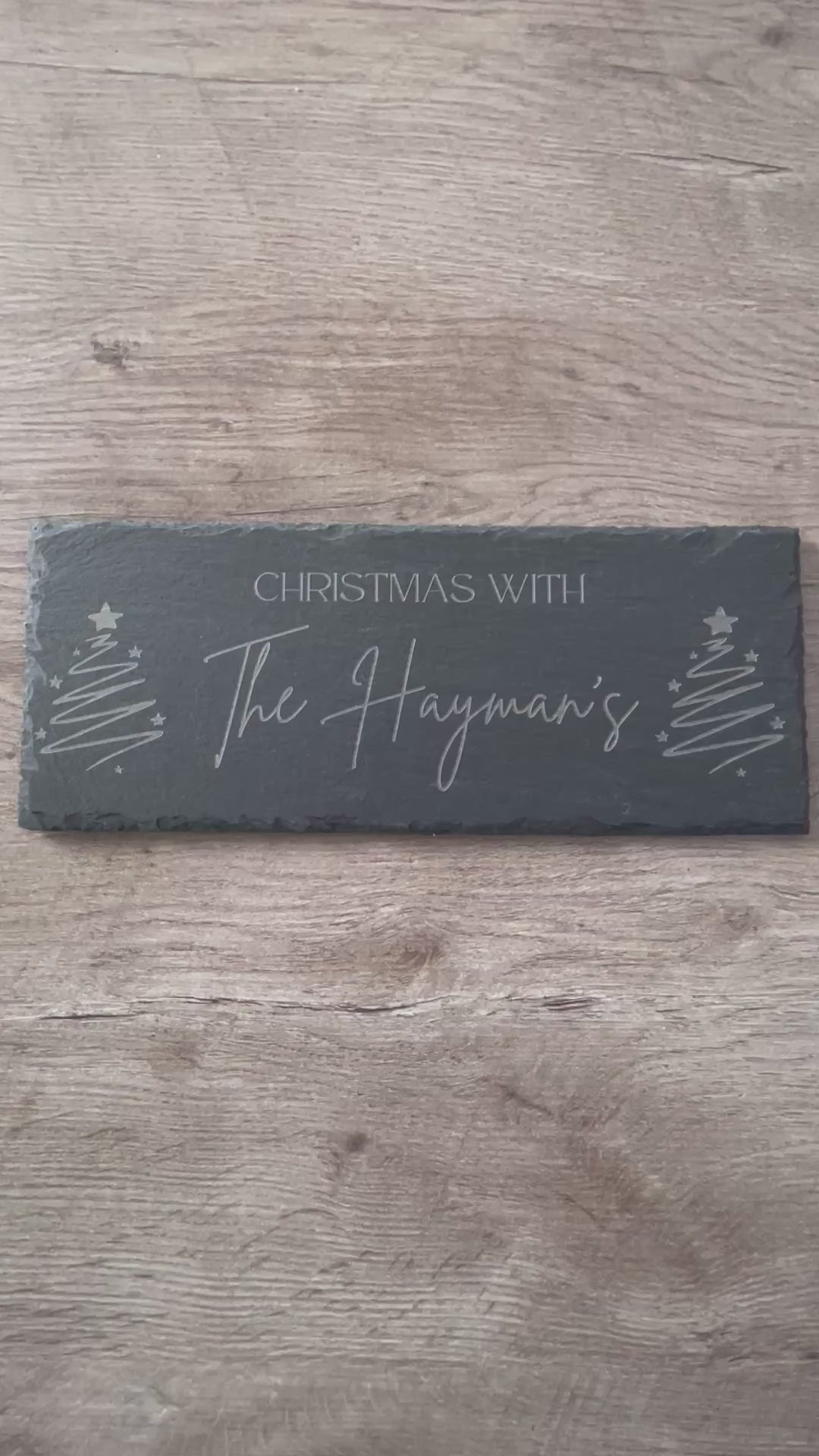 Personalised Family Slate Board | Engraved Christmas Serving Tray