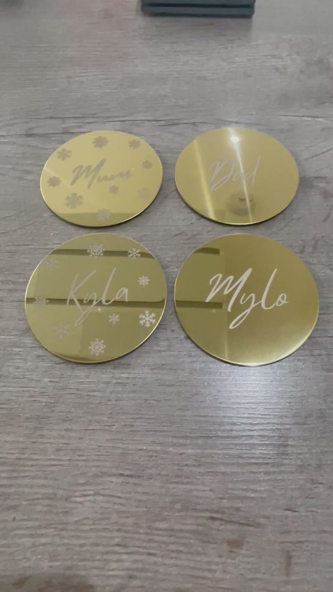 Personalised Gold Coasters | Custom Name Acrylic Table Decorations