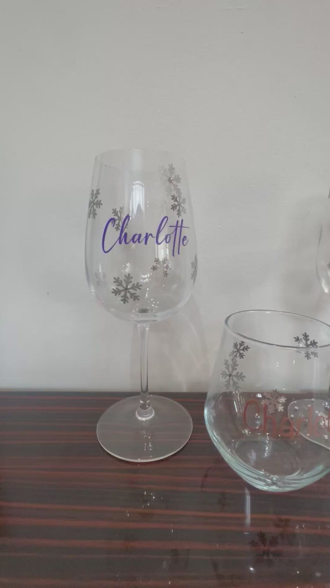 Personalised Snowflake Glass with Name | Custom Christmas Glassware Gift