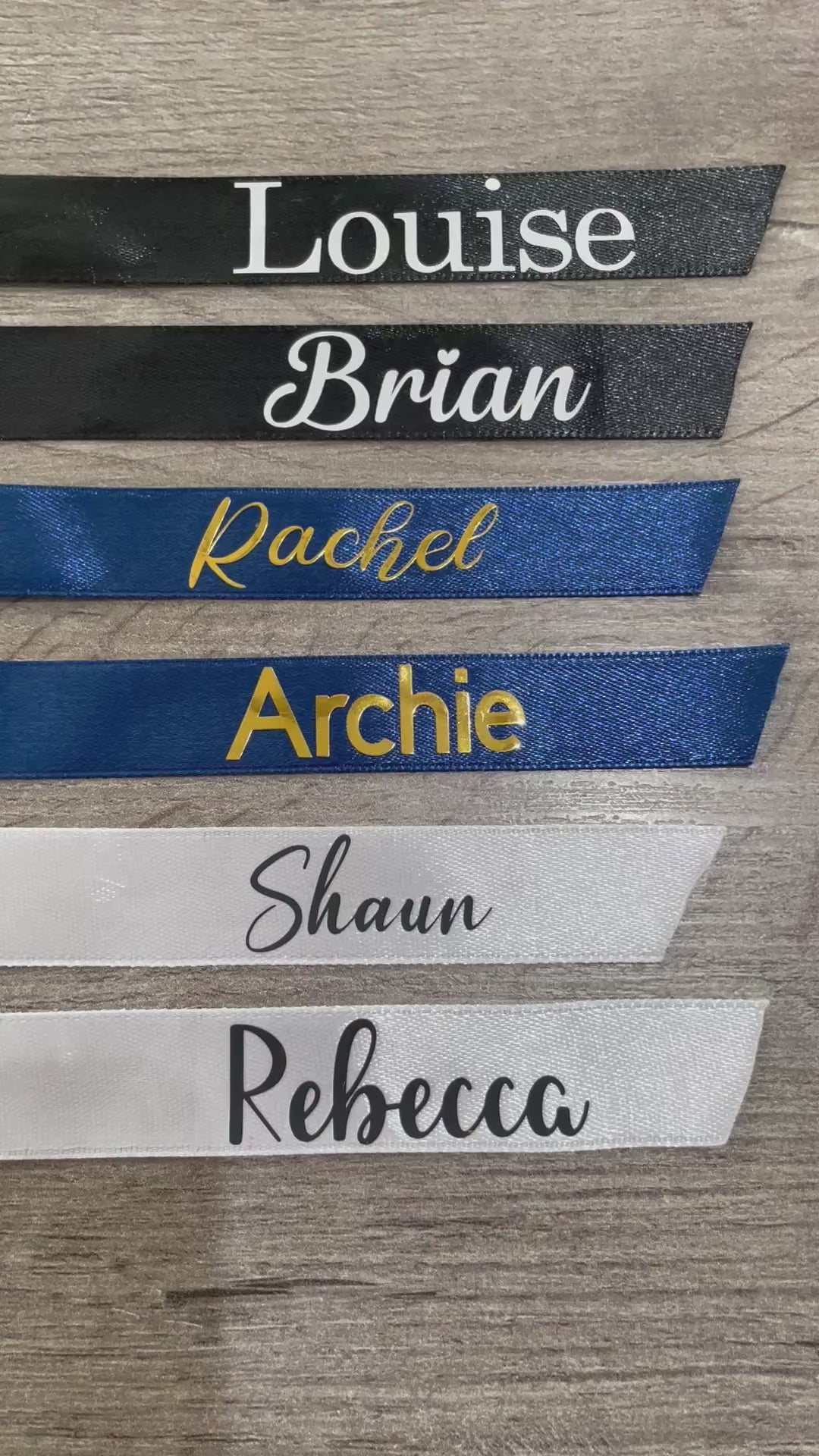 Personalised Satin Ribbon – Custom Name Printed Ribbon in Choice of Colours