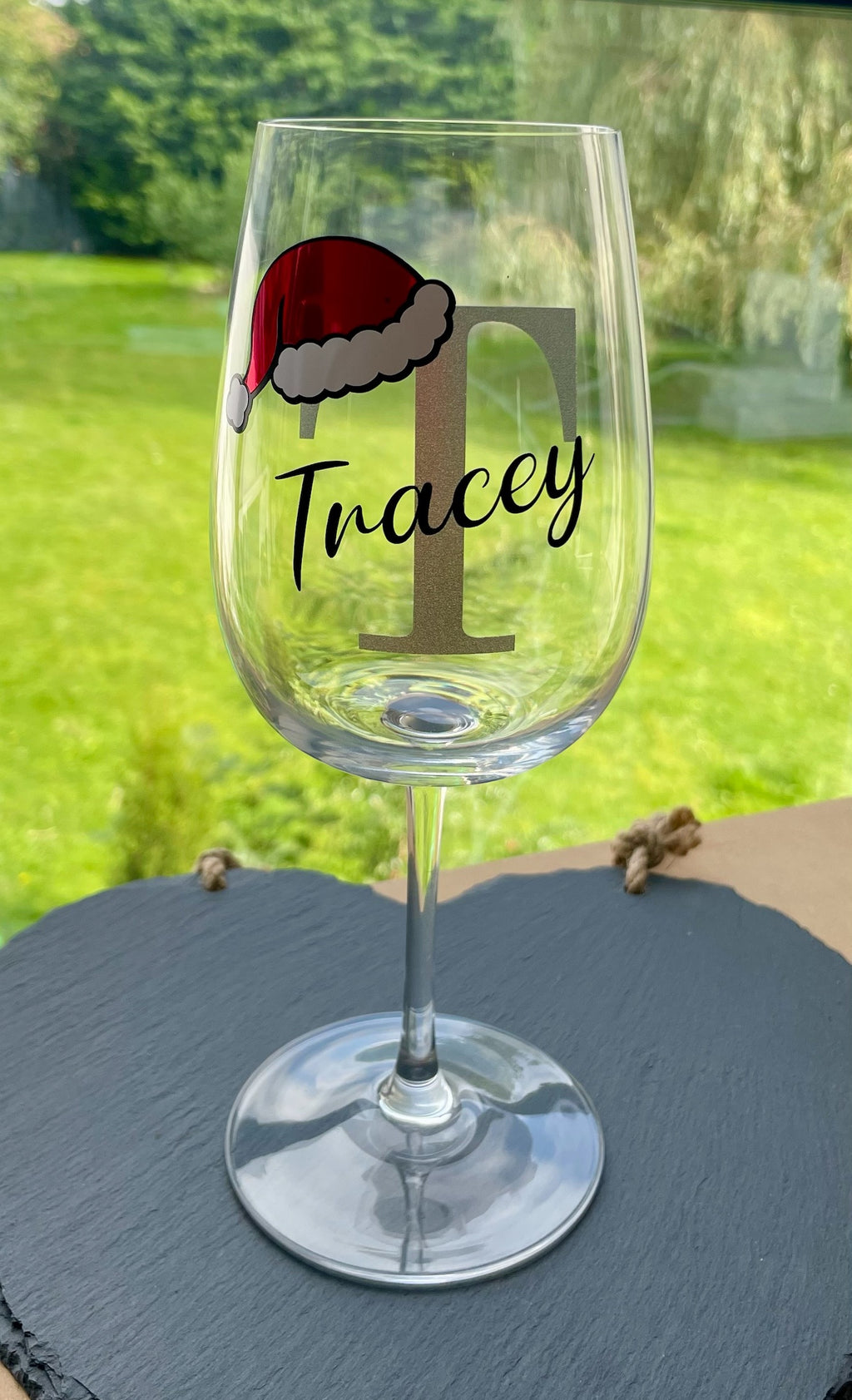 Personalised Initial Christmas Glass | Custom Festive Wine / Champagne / Stemless Glass