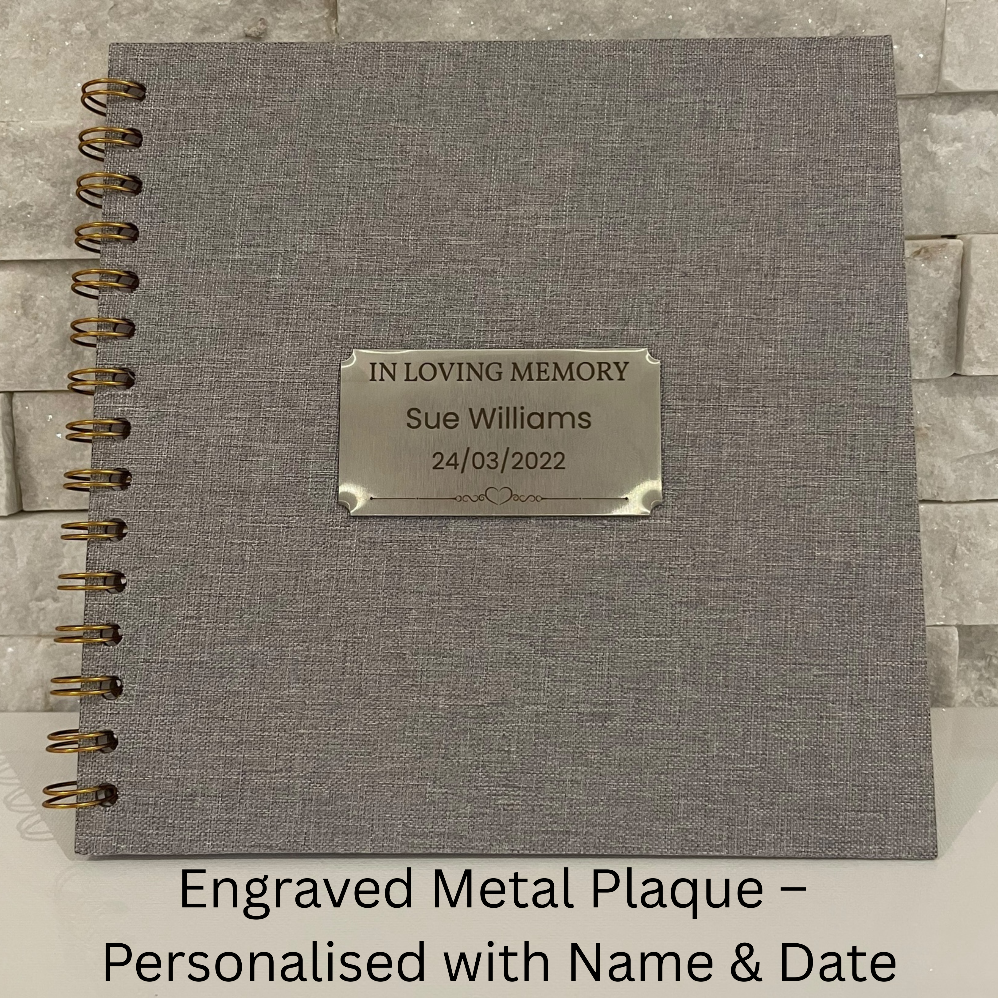 Personalised Memorial Guest Book – In Loving Memory Funeral Remembrance Book
