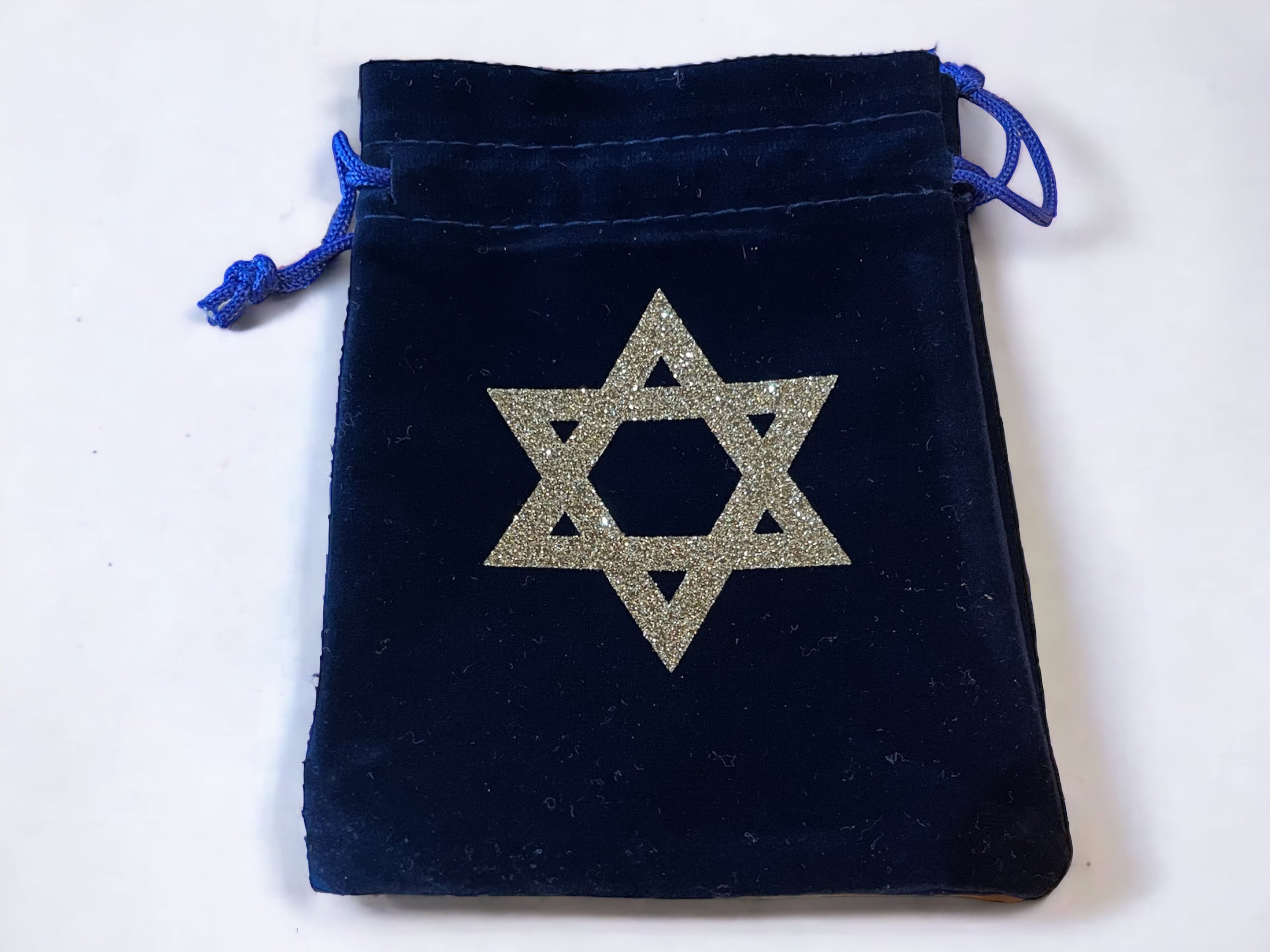 Personalised Velvet Hanukkah Gelt Bag | Custom Menorah or Star of David Gift Pouch
