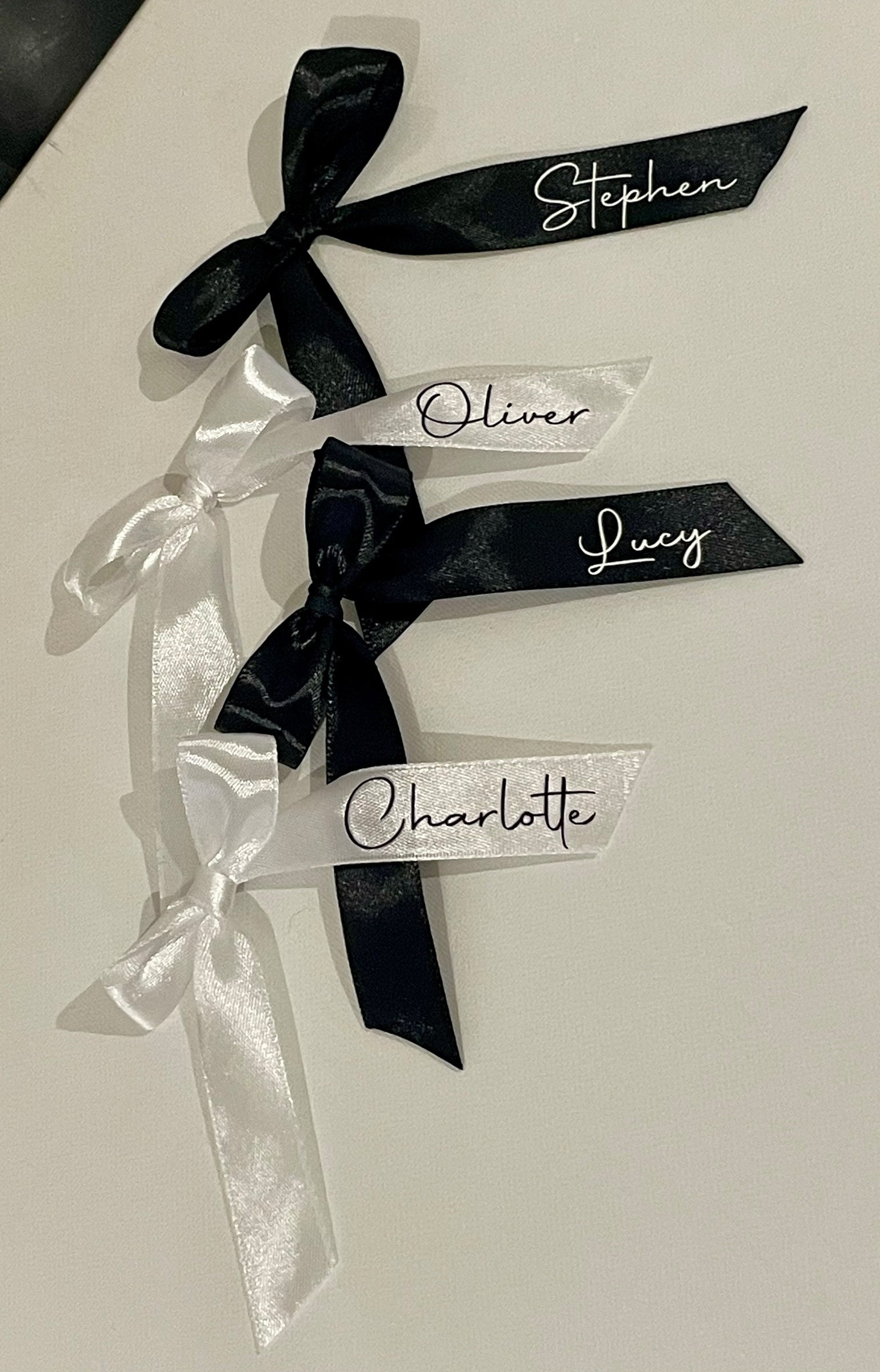 Personalised Satin Ribbon – Custom Name Printed Ribbon in Choice of Colours