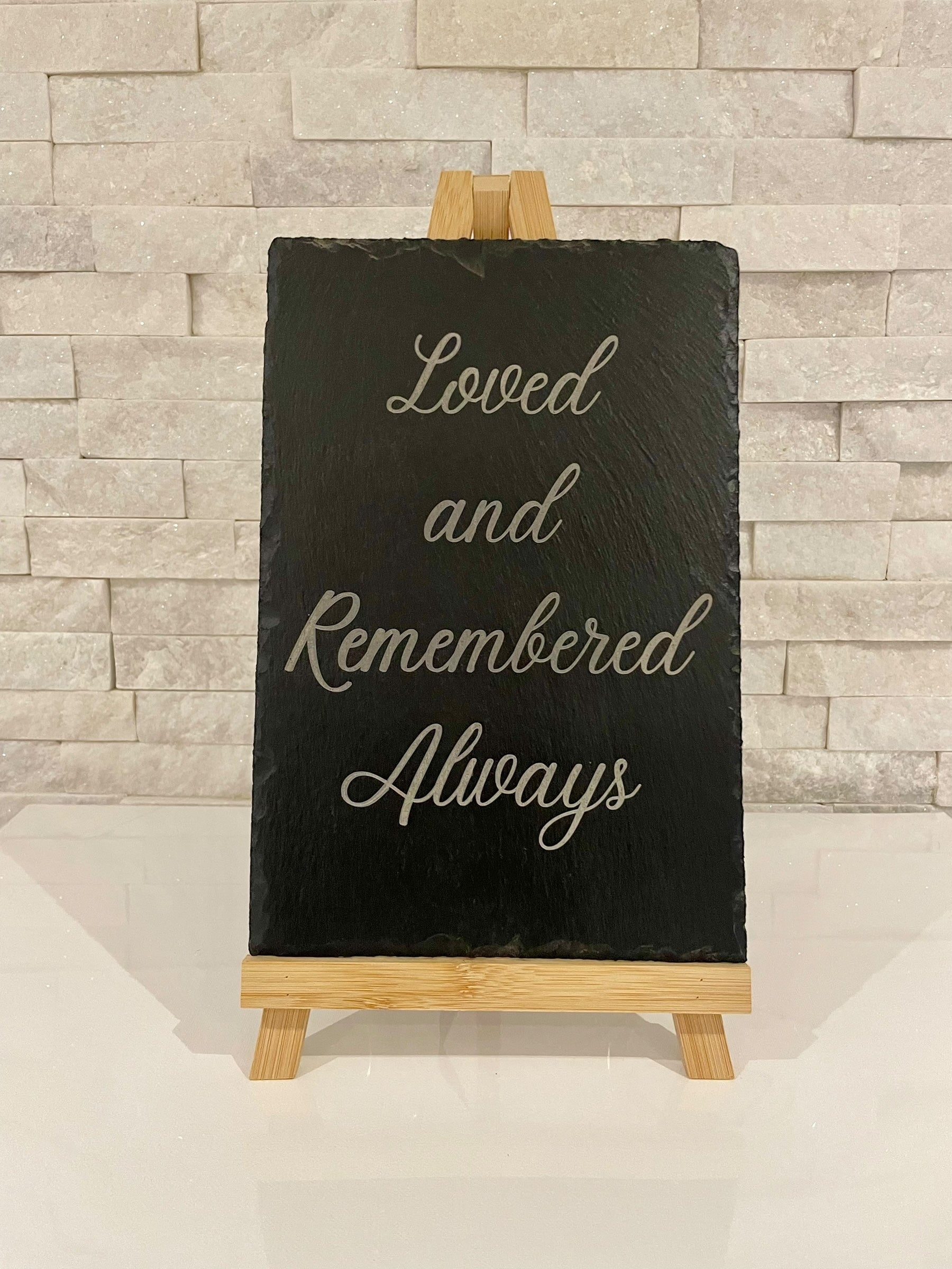Personalised Memorial Slate Sign – Funeral Remembrance Table Sign | In Loving Memory Keepsake