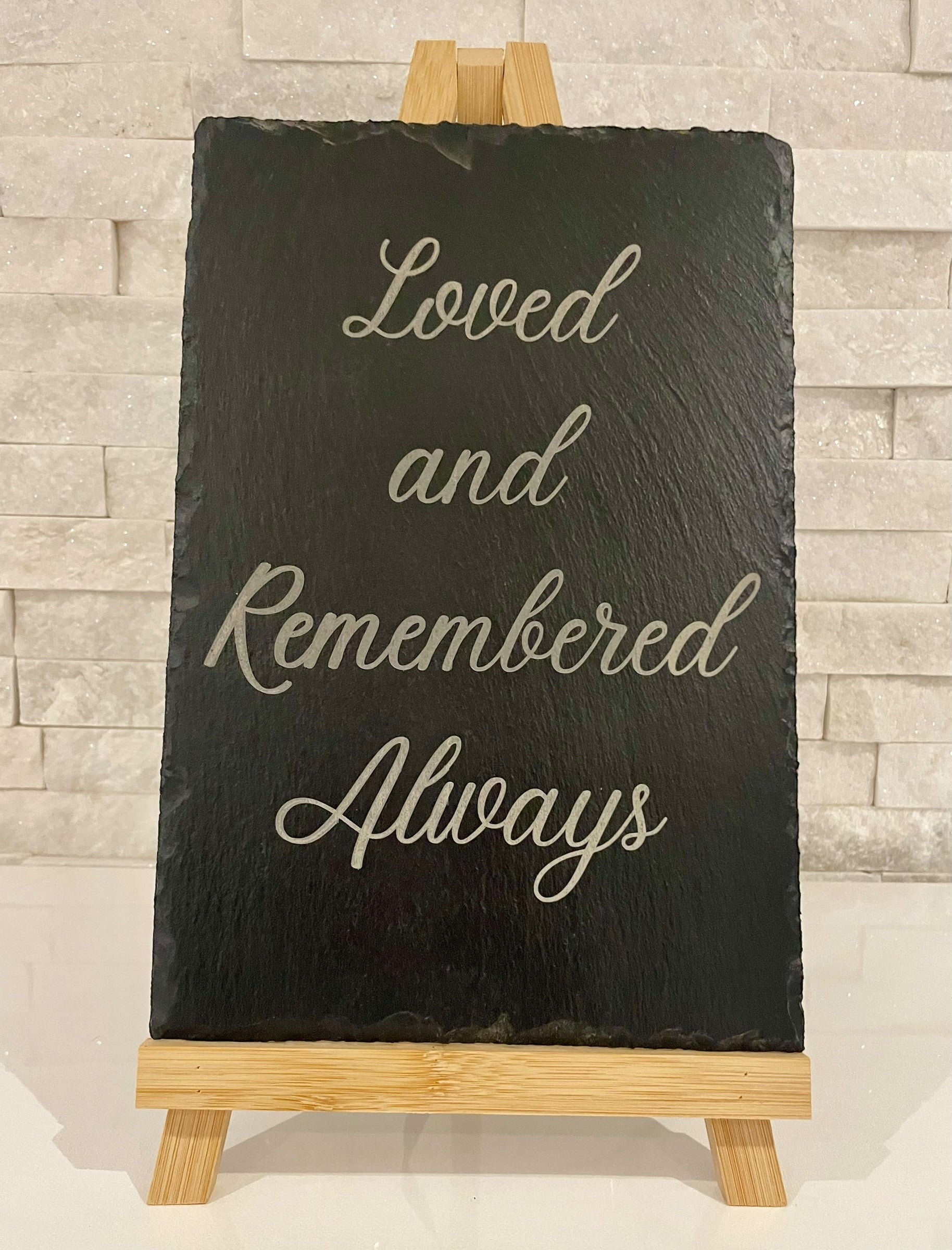 Personalised Memorial Slate Sign – Funeral Remembrance Table Sign | In Loving Memory Keepsake