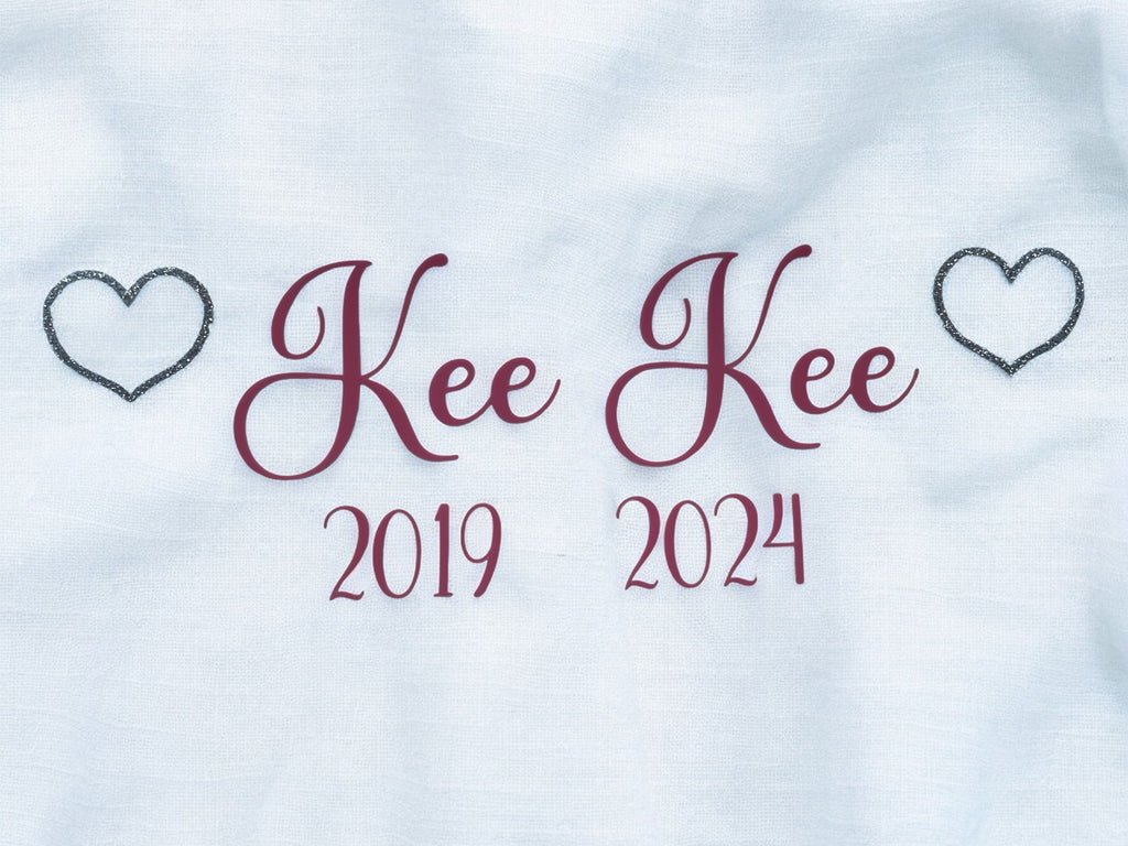 Personalised School Leavers Iron-On Name Decals – Custom Vinyl Stickers for Hoodies, T-Shirts & Jumpers