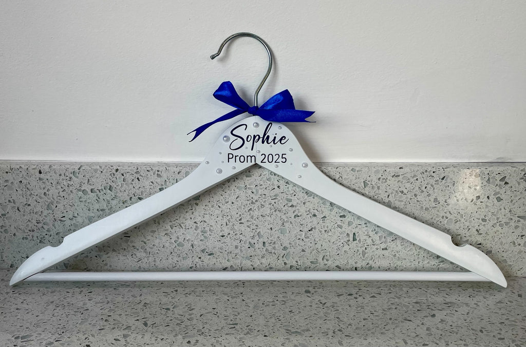 Personalised Prom Hanger & Champagne Flute Set – Custom Name & Year Keepsake Gift