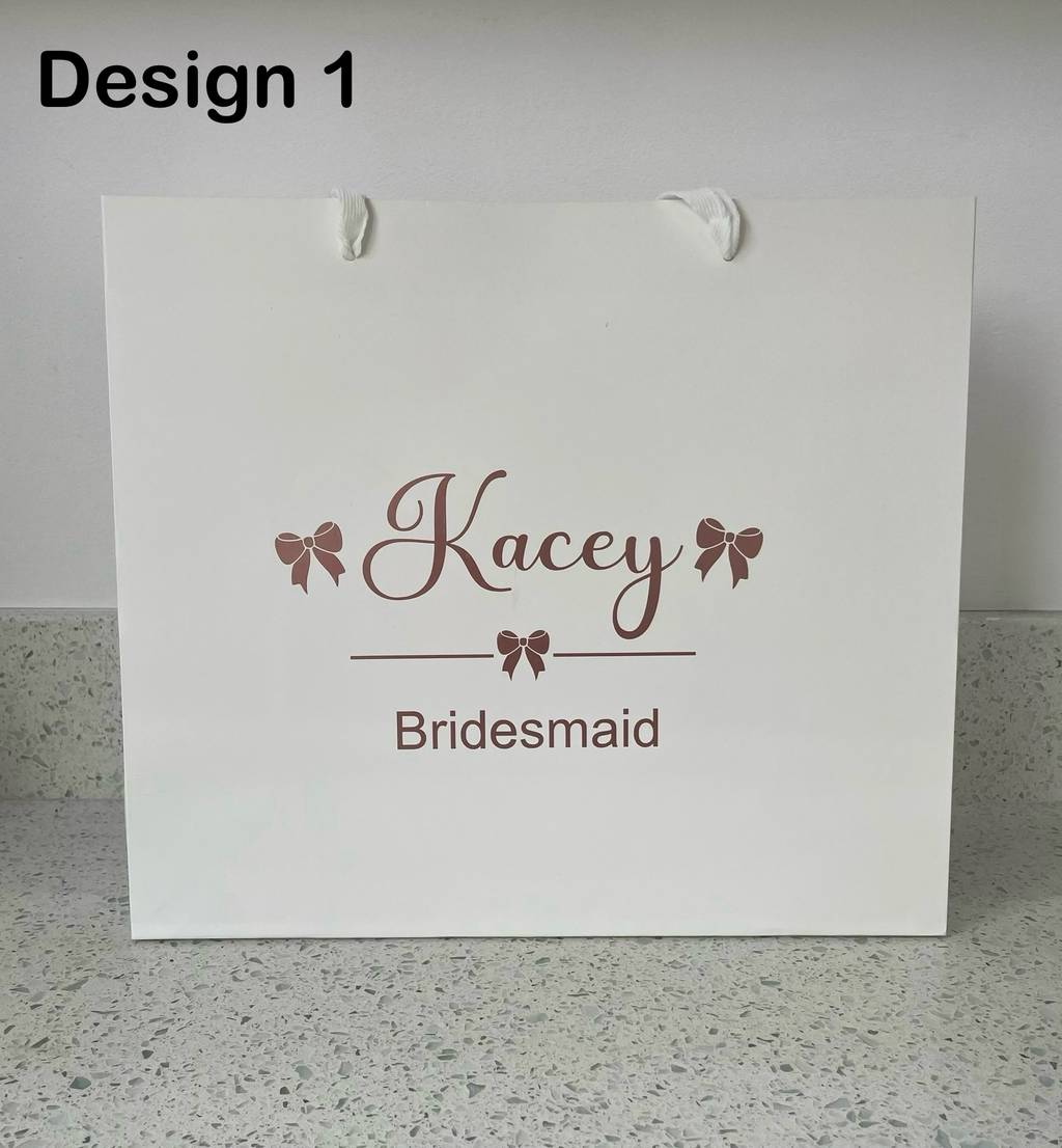 Personalised Wedding Party Gift Bags | Custom Bridal Party Bags with Name & Role