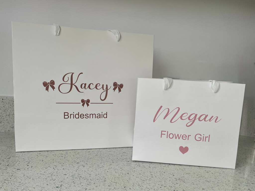 Personalised Wedding Party Gift Bags | Custom Bridal Party Bags with Name & Role
