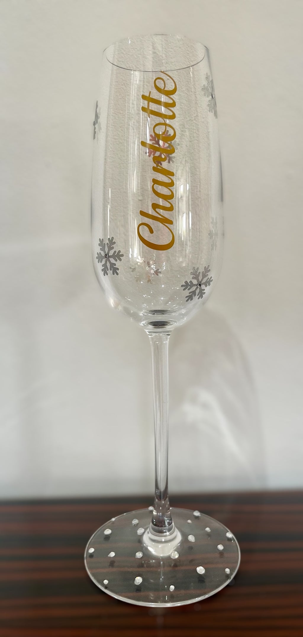 Personalised Snowflake Glass with Name | Custom Christmas Glassware Gift