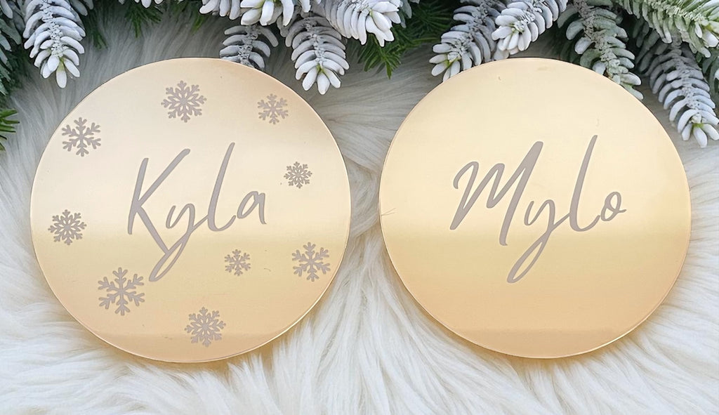 Personalised Gold Coasters | Custom Name Acrylic Table Decorations