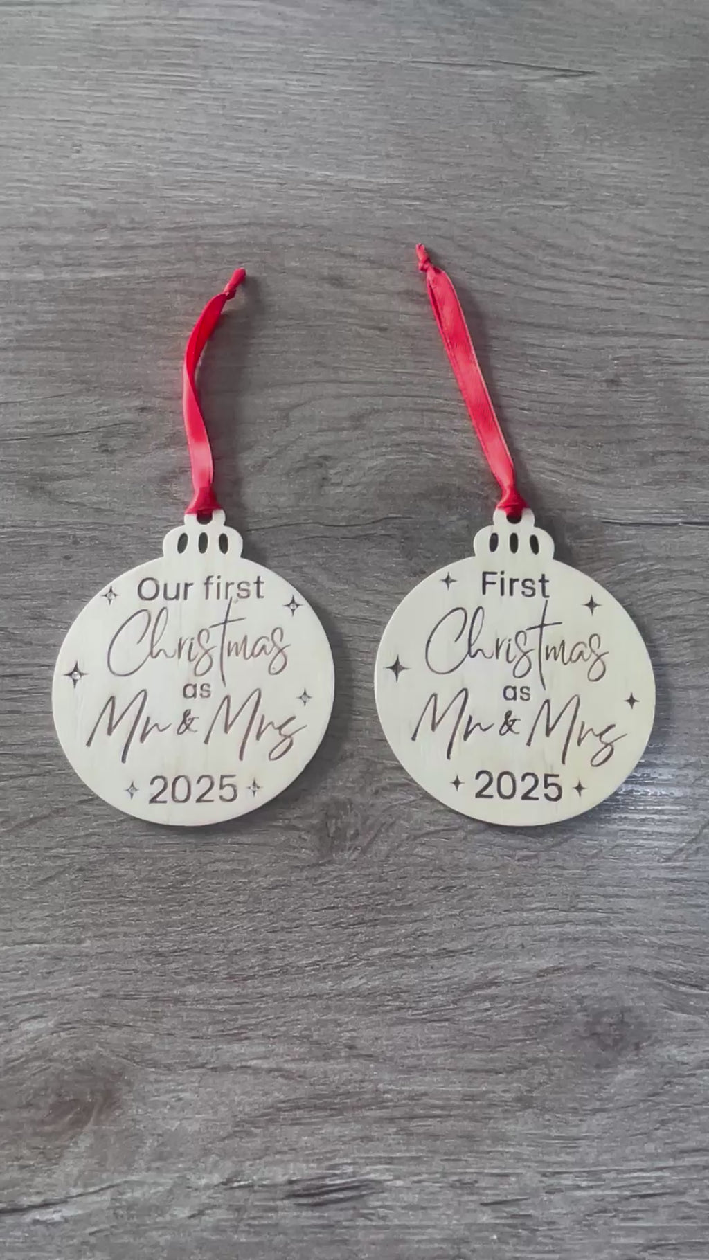 Personalised “Mr & Mrs” First Christmas Bauble | Custom Wedding Keepsake Tree Decoration