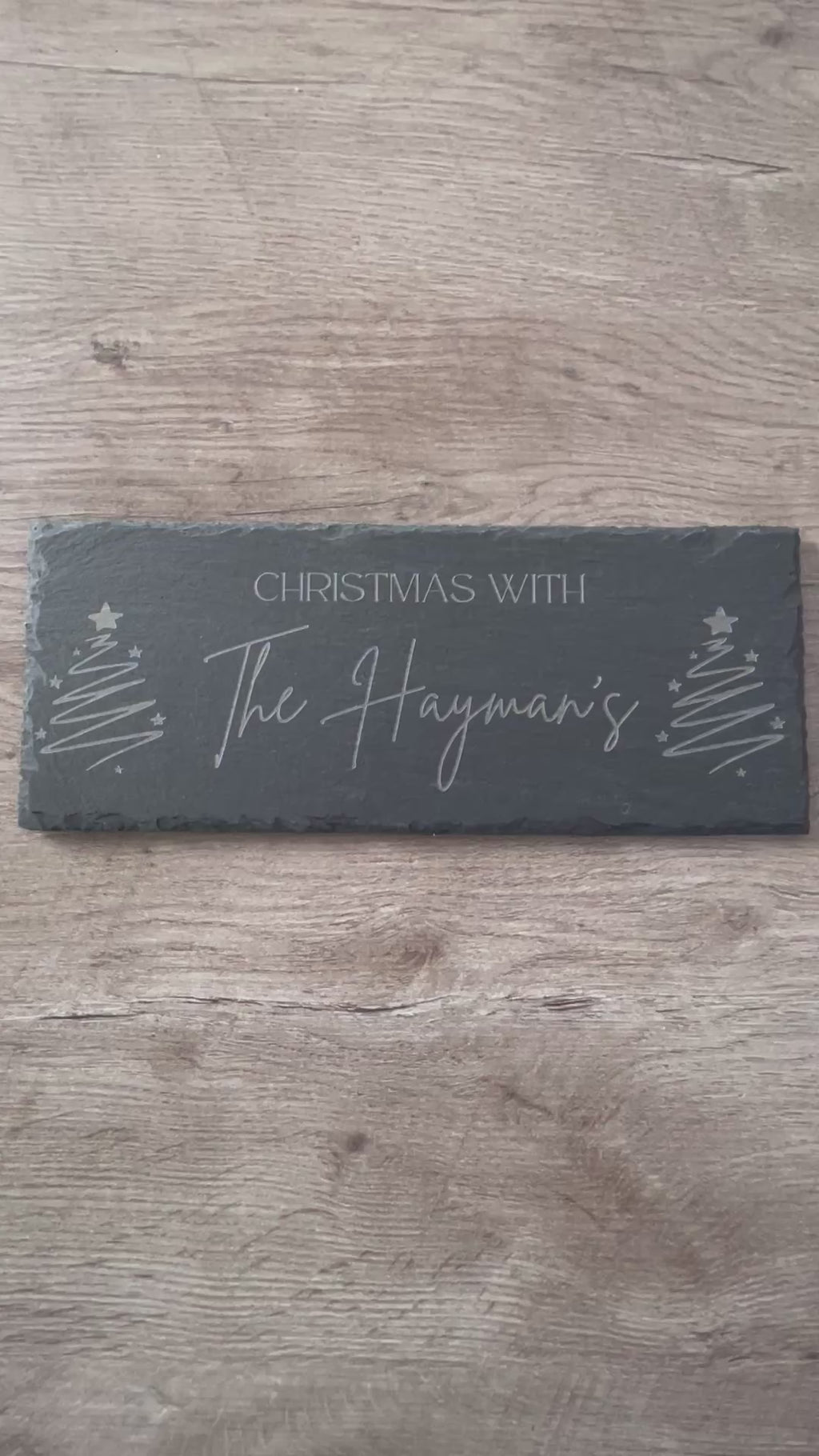 Personalised Family Slate Board | Engraved Christmas Serving Tray