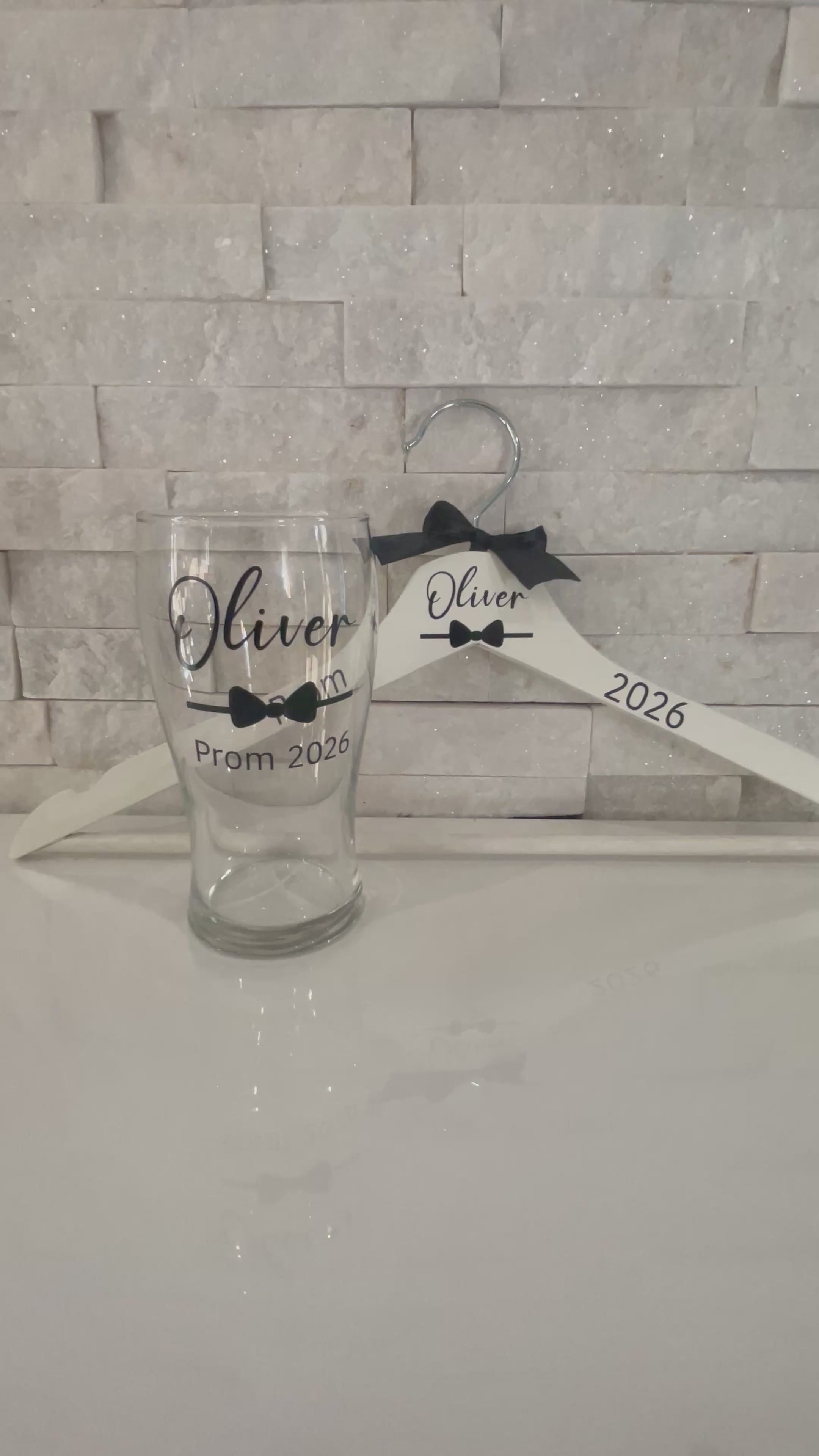 Personalised Boys Prom Set 2026 – Custom Hanger & Pint Glass